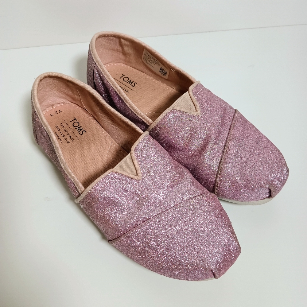 Toms Pink Glitter Sparkle Girls Shoes